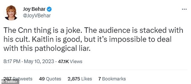 joybehar on trump may 2023