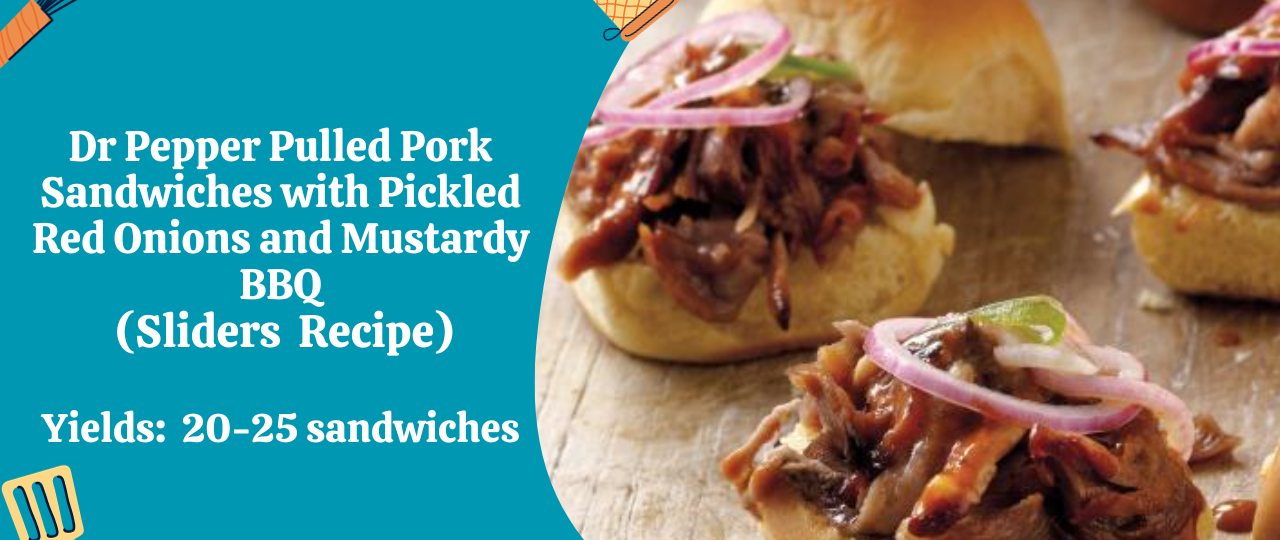 Dr Pepper Pulled Pork Sandwiches with Pickled Red Onions and Mustardy BBQ