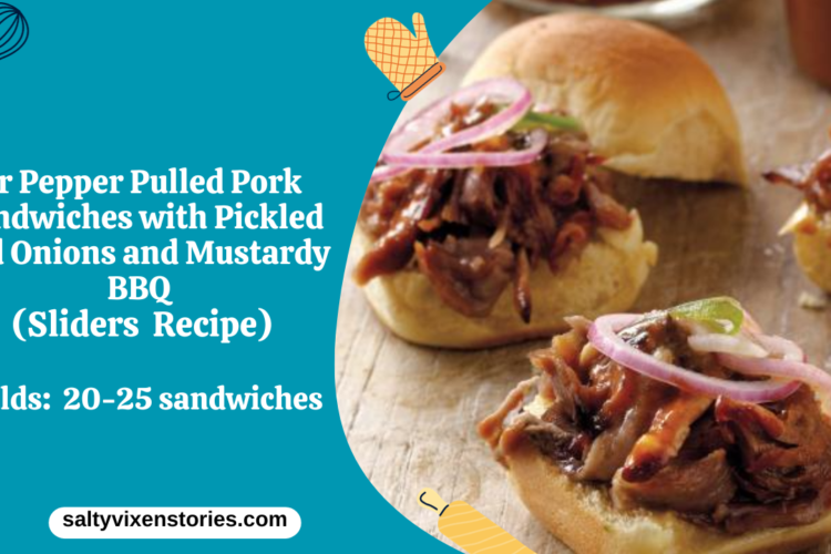 Dr Pepper Pulled Pork Sandwiches with Pickled Red Onions and Mustardy BBQ
