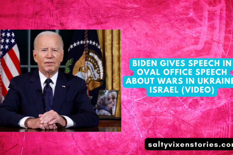 Biden Gives Speech In Oval Office Speech About Wars In Ukraine Israel VIDEO