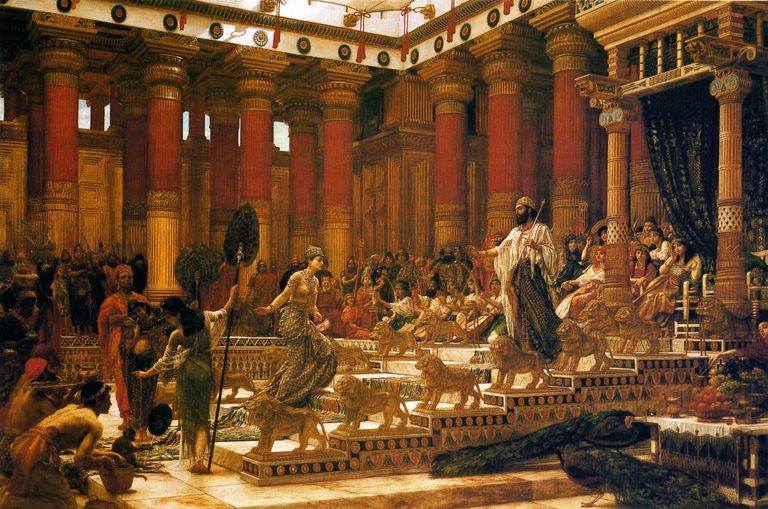 The Visit of the Queen of Sheba to King Solomon oil on canvas painting by Edward Poynter 1890 Art Gallery of New South Wales 56d51eed3df78cfb37da2677