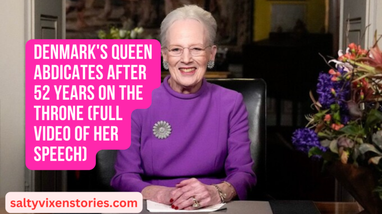 Denmark’s Queen Abdicates after 52 years on the throne (FULL VIDEO of her speech)