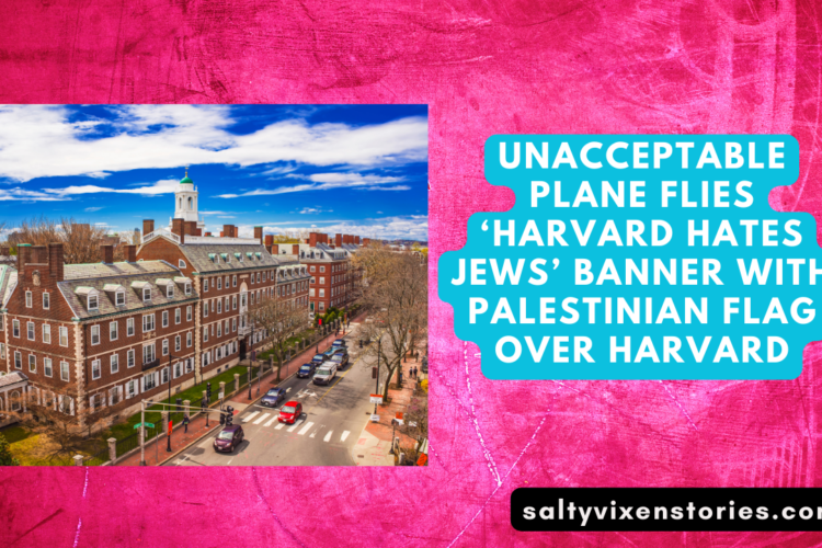 Unacceptable Plane Flies ‘Harvard Hates Jews Banner With Palestinian Flag Over Harvard