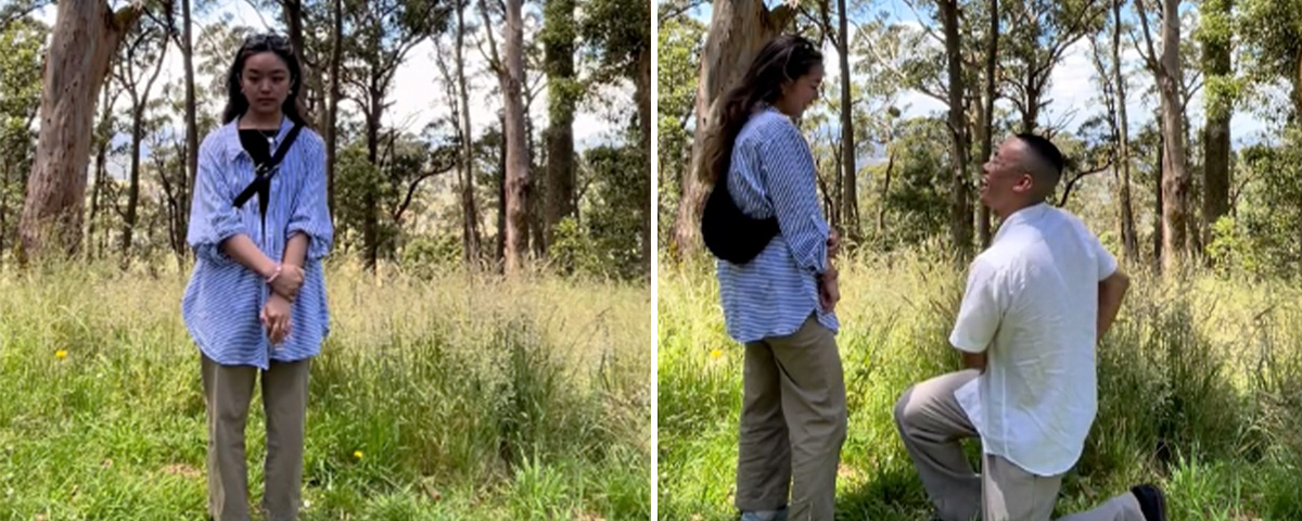 women proposal ruined pants