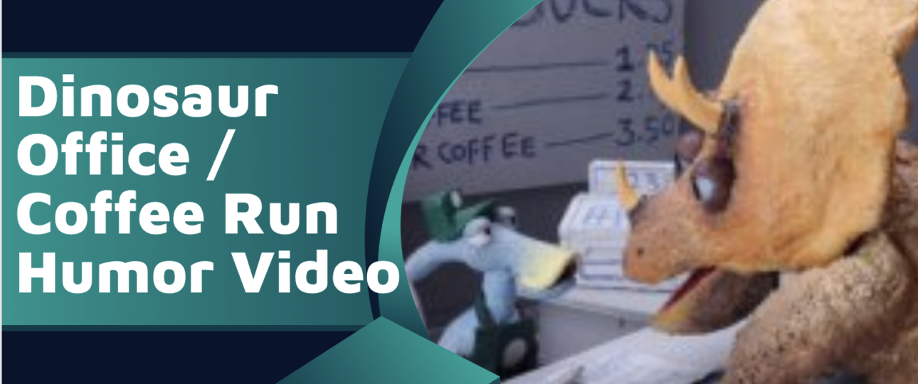 Dinosaur office coffee run video funny