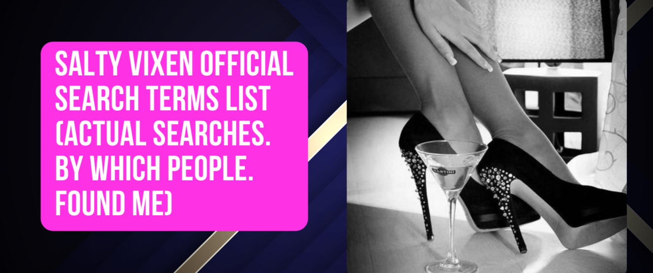 Salty Vixen Official Search Terms List actual searches by which people found me