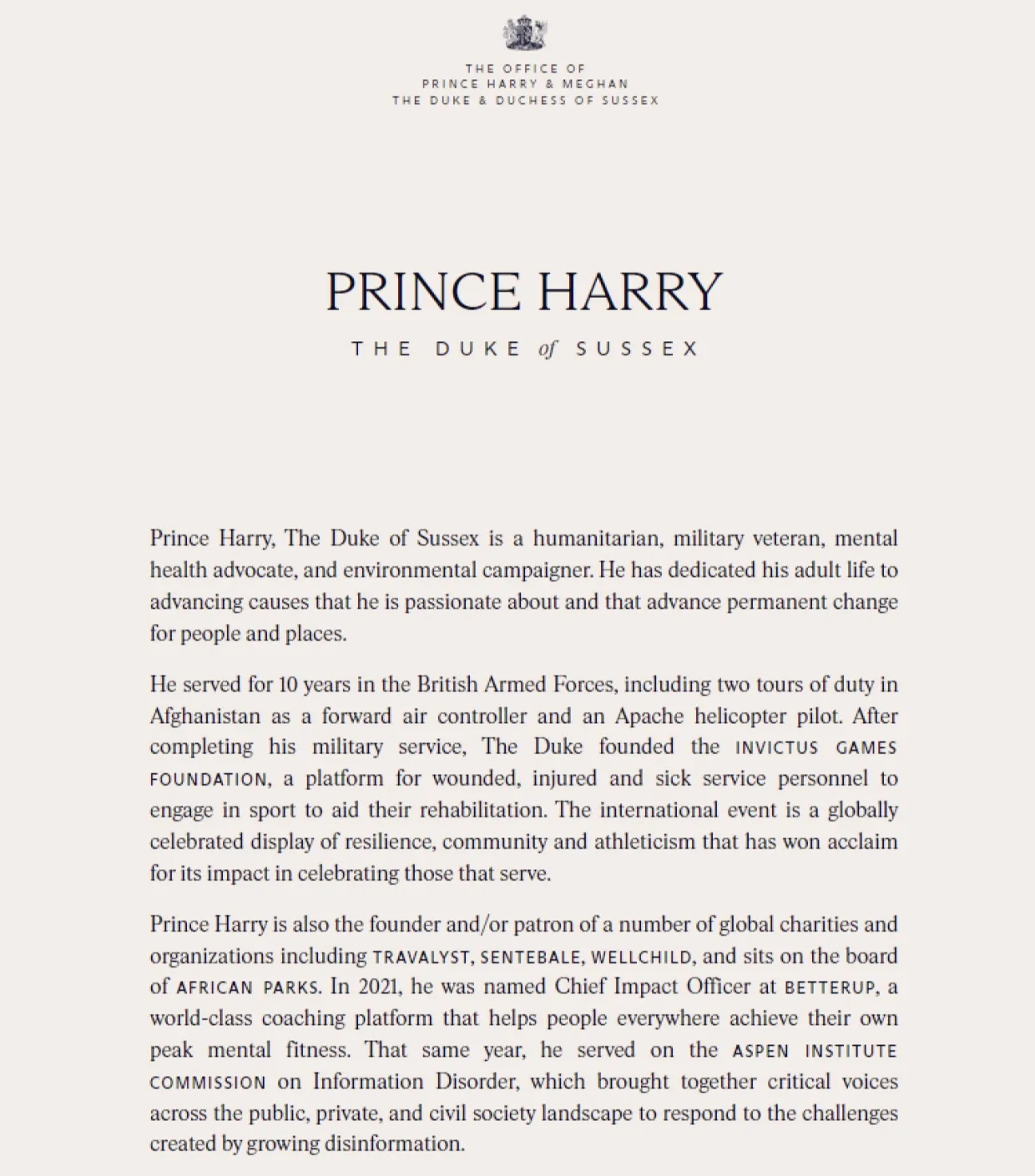 prince harry letter