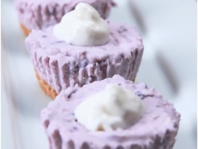 Mini No-Bake Ube Cheesecakes Recipe with Video