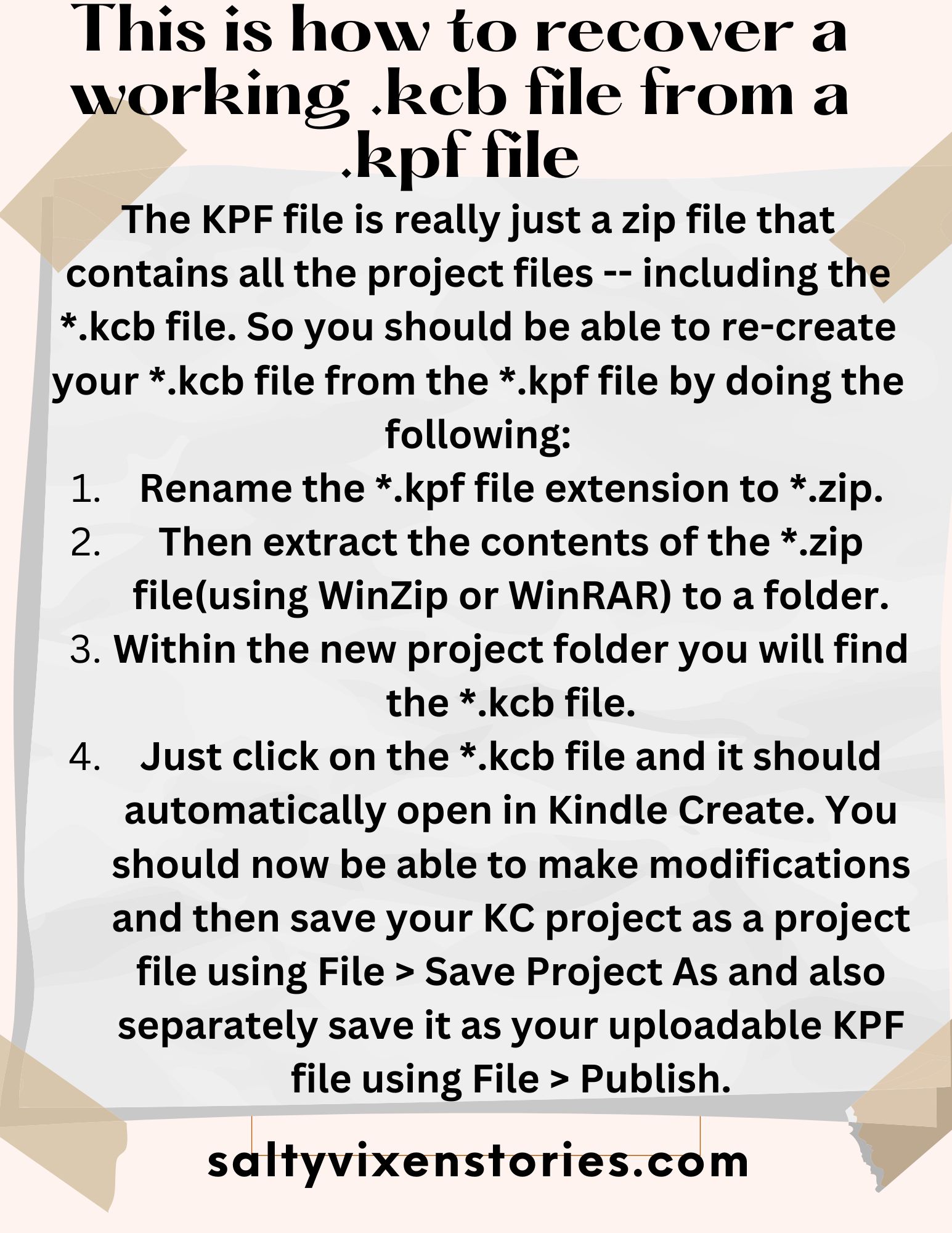 This is how to recover a working .kcb file from a .kpf file