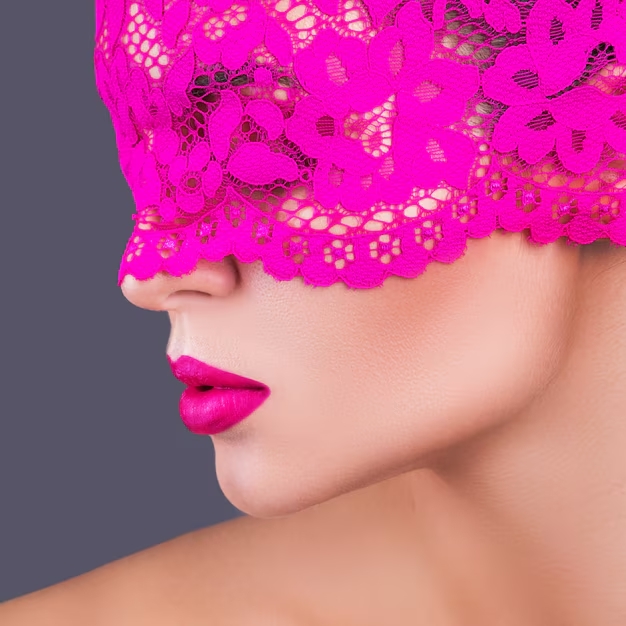 woman with pink blindfold her face 144962 5827