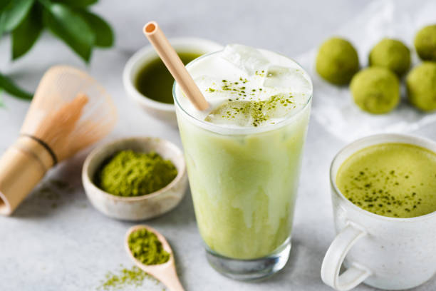 iced matcha latte satly