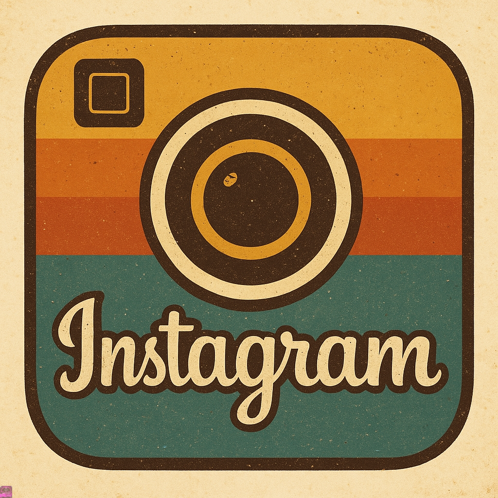 Retro interpretation of Instagram branding — editorial use