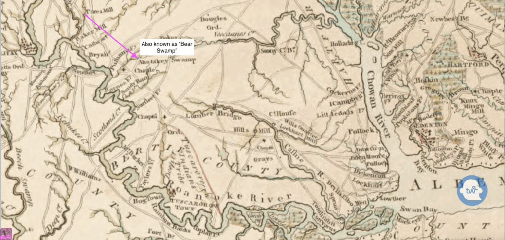 bear swamp map 1770