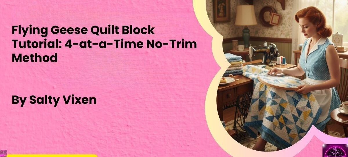 Flying Geese Quilt Block Tutorial 4 at a Time No Trim Method