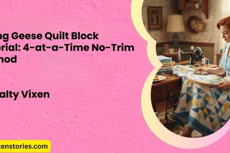 Flying Geese Quilt Block Tutorial 4 at a Time No Trim Method