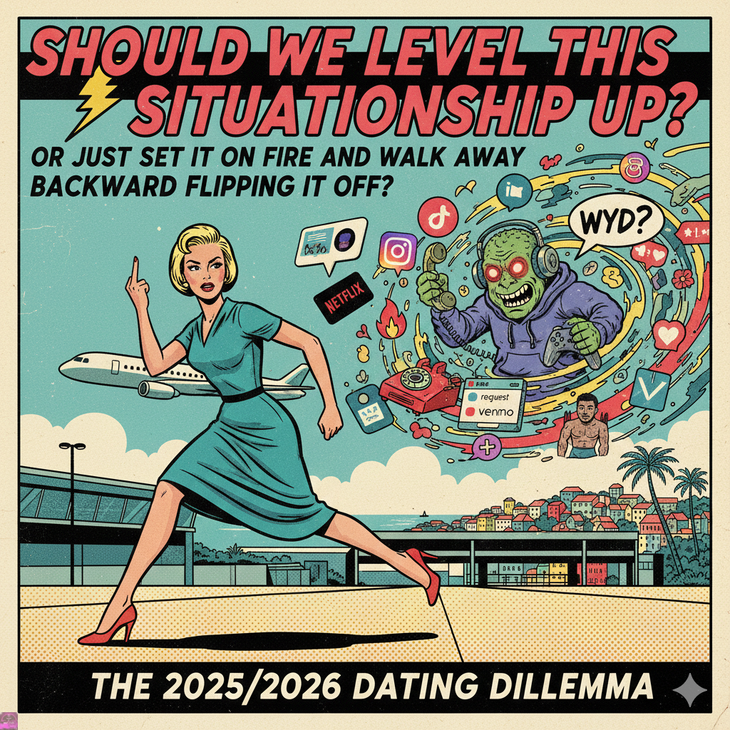 Should We Level This Situationship Up or Just Set It on Fire and Walk Away Backward Flipping It Off photo