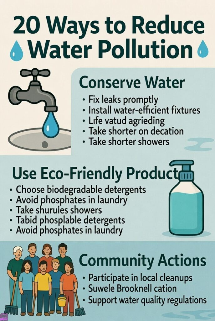 20 ways to reduce water pollution pic