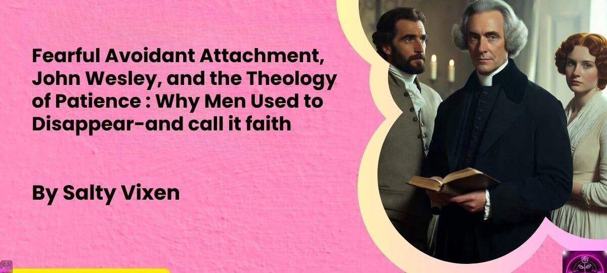 Fearful Avoidant Attachment John Wesley and the Theology of Patience Why Men Used to Disappear and call it faith cover By Salty Vixen