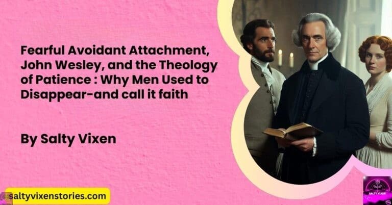 Fearful Avoidant Attachment, John Wesley, and the Theology of Patience: Why Men Used to Disappear-and call it faith