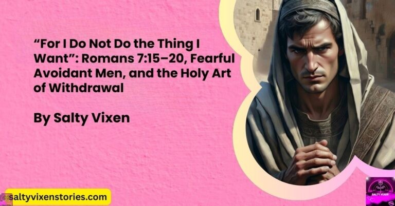 “For I Do Not Do the Thing I Want”:Romans 7:15–20, Fearful Avoidant Men, and the Holy Art of Withdrawal