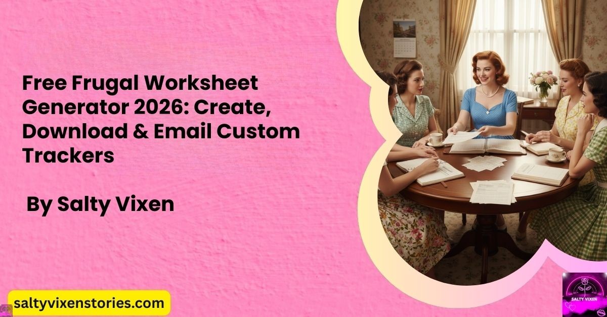 Free Frugal Worksheet Generator 2026: Create, Download & Email Custom ...