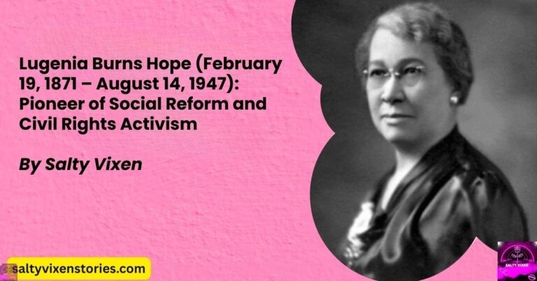 Lugenia Burns Hope (February 19, 1871 – August 14, 1947): Pioneer of Social Reform and Civil Rights Activism