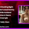 Cuckold Wedding Night Noble Bride Fucked Hard by Bull While Husband Watches Cleans Creampie
