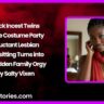 Black Incest Twins at the Costume Party Reluctant Lesbian Facesitting Turns into Forbidden Family Orgy