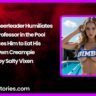 Bikini Cheerleader Humiliates Her Professor in the Pool – Forces Him to Eat His Own Creampie