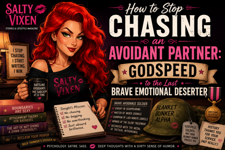 How to Stop Chasing an Avoidant Partner. Godspeed to the Last Brave Emotional Deserter ake the charaxrer