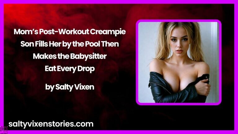 Mom’s Post-Workout Creampie: Son Fills Her by the Pool Then Makes the Babysitter Eat Every Drop